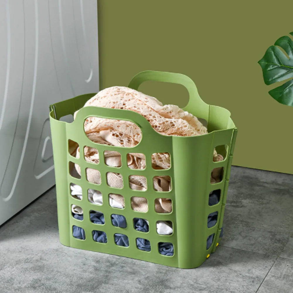 Dirty Clothes Basket Foldable Laundry Storage Basket Bathroom Clothes Hanging Bag Household Wall-mounted Mesh Storage Hamper