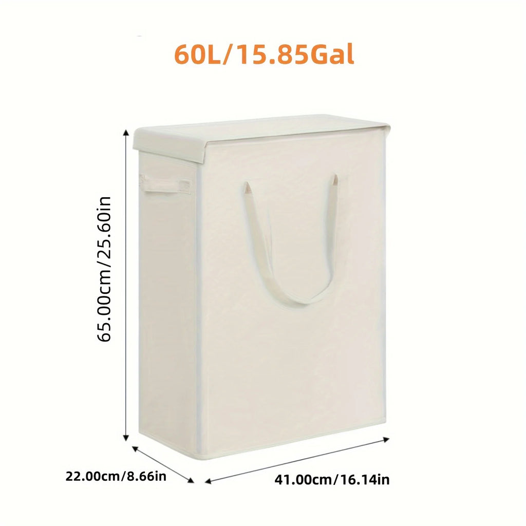 1PC 60L/15.85Gal Laundry Basket With Handles And Lid,Closed Laundry Hampers,Suitable For Bedrooms,Bathtubs, Laundry,Dormitories