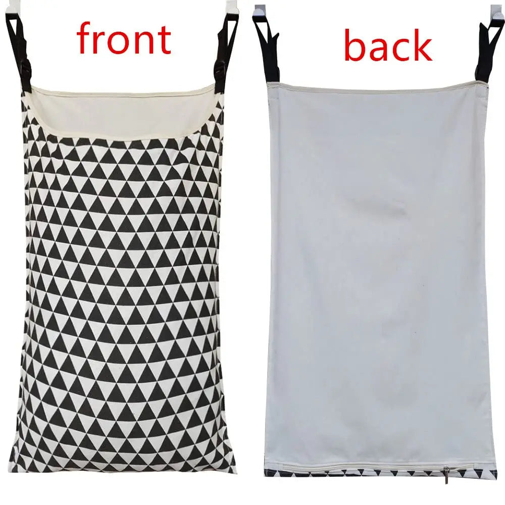 Adjustable Space Saving Door Hanging Laundry Hamper Bag with Over Door Hooks for Dirty Laundry